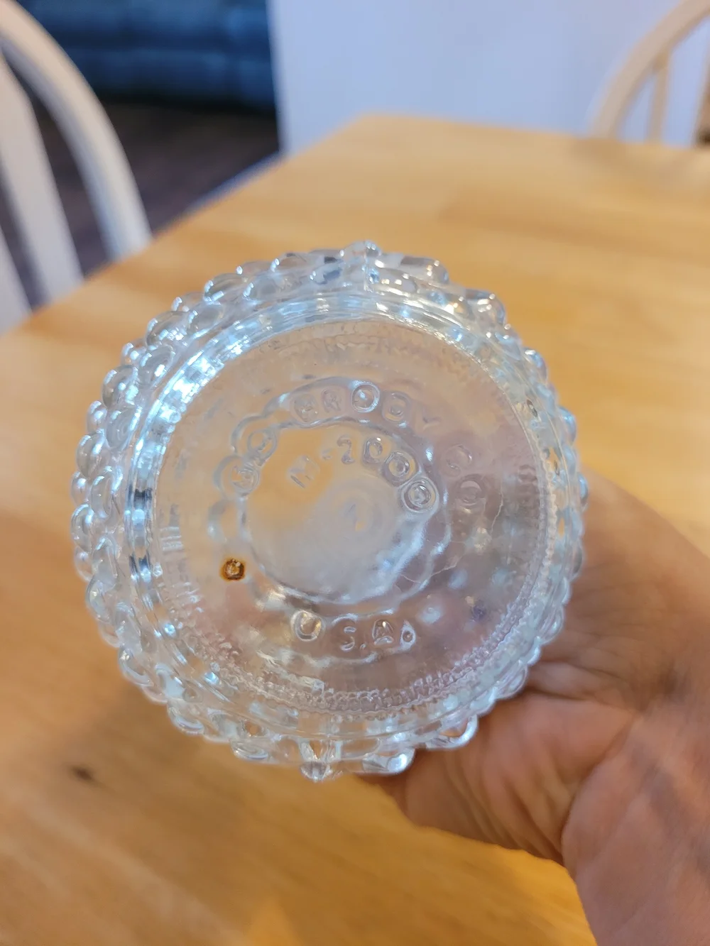 Vintage EO Brody Hobnail Glass Vase